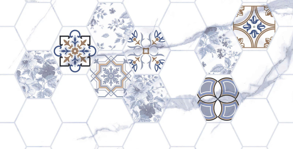 Плитка настенная "Киана" Декор1 Гексагон 300Х600 Плитка настенная "Киана" Декор1 Гексагон 300Х600