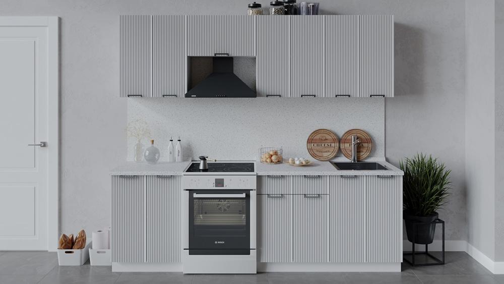 Кухонный гарнитур «Кимберли» длиной 240 см Белый, Сноу Кухонный гарнитур «Кимберли» длиной 240 см Белый, Сноу