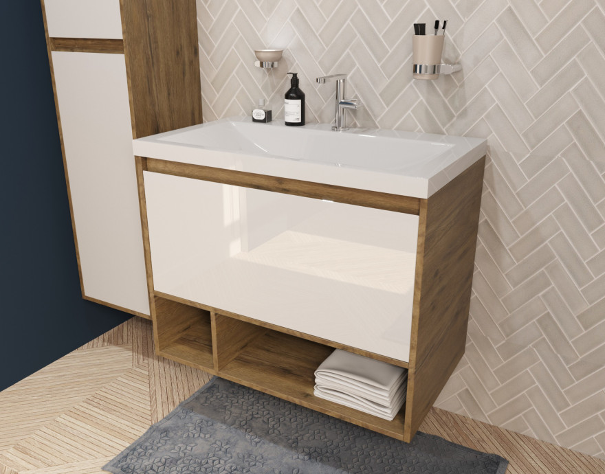 Тумба Эстет "Монако Wood" 800 1 ящик ниша Тумба Эстет "Монако Wood" 800 1 ящик ниша