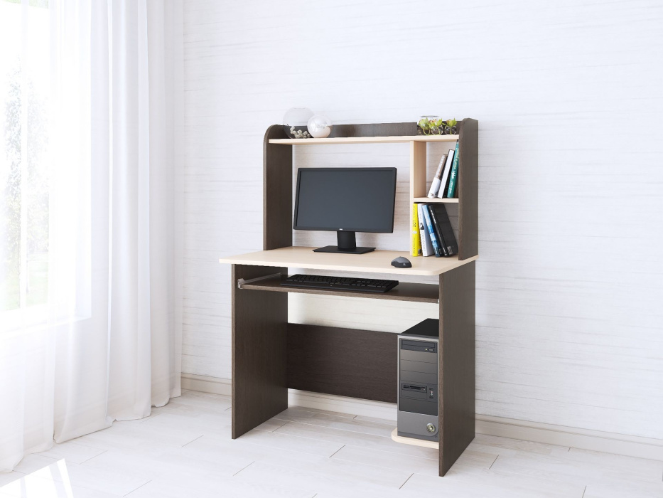 Компьютерный стол "Гретта-2" Белый/Дуб крафт золотой