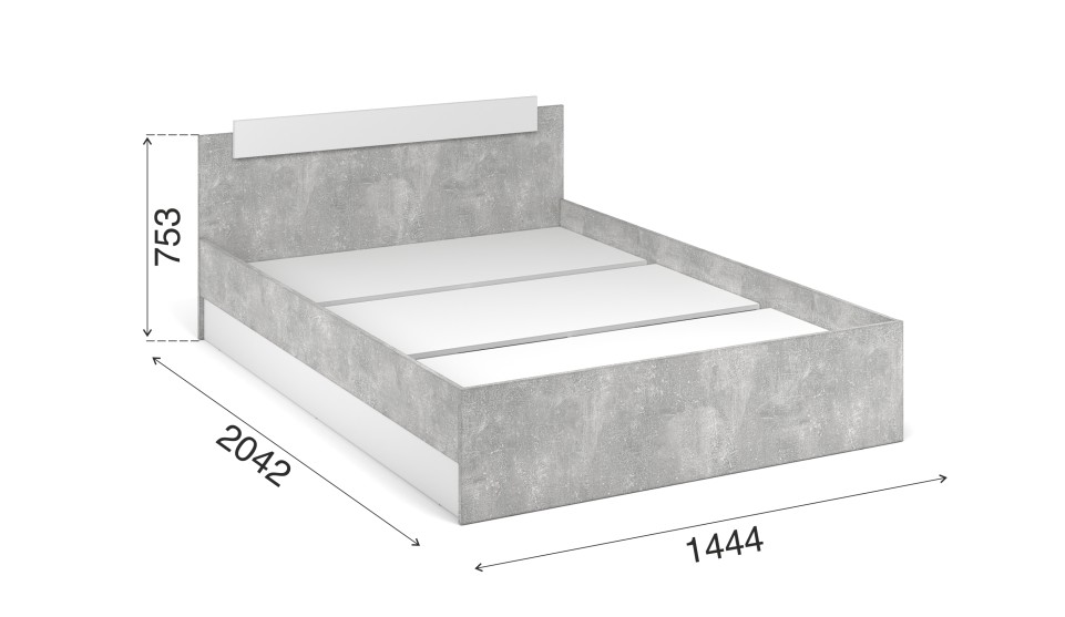 Кровать "Чикаго" 140 (основание ЛДСП) Белый