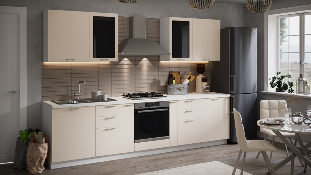 Кухонный гарнитур «Габриэлла» №5 Белый, Крем Кухонный гарнитур «Габриэлла» №5 Белый, Крем