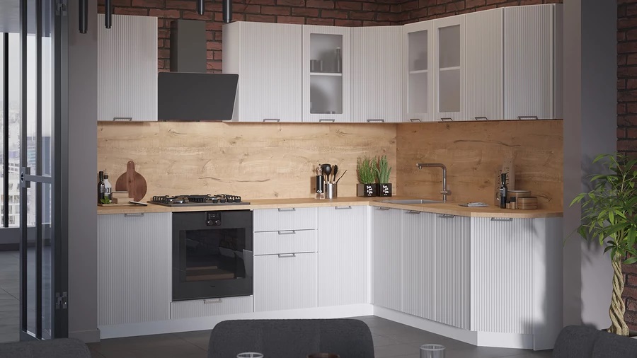 Кухонный гарнитур «Кимберли» №6 Белый, Сноу Кухонный гарнитур «Кимберли» №6 Белый, Сноу