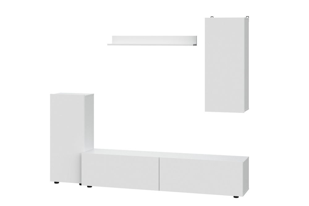 Гостиная "МГС 10" Белый текстурный СНЯТО С ПРОИЗВОДСТВА