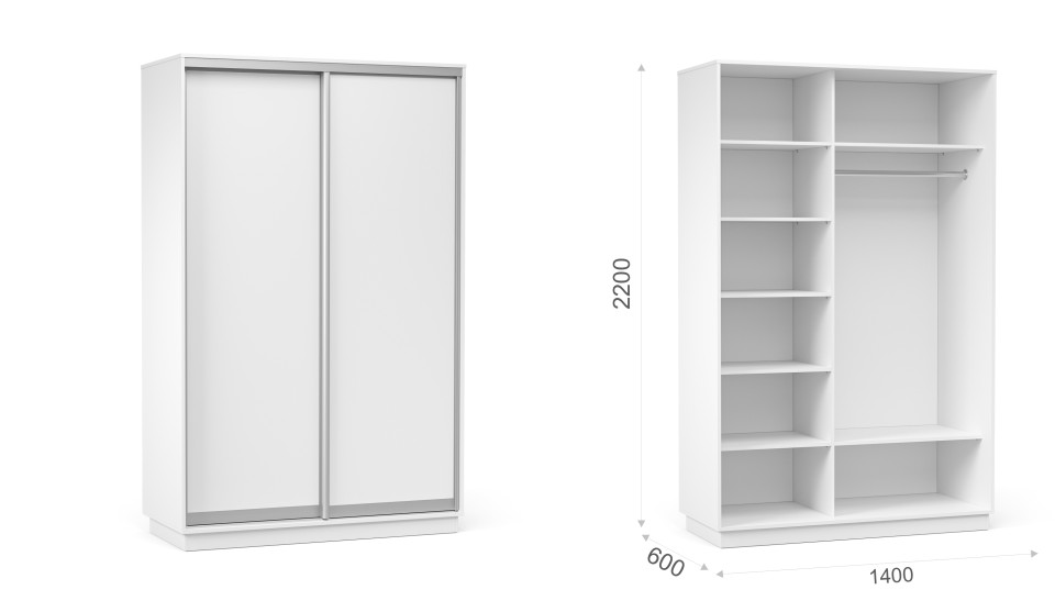 Шкаф-купе "Тетрис" (корпус) 1400/2200 Белый жемчуг Шкаф-купе "Тетрис" (корпус) 1400/2200 Белый жемчуг