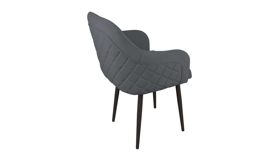 Стул «Бэнтли» Черный муар, Велюр DREAM Grafit (темно-серый)