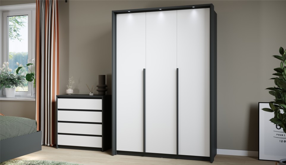 Шкаф 3-х дверный без зеркала "Мишель" Антрацит