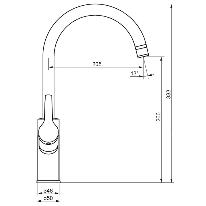 Смеситель для кухни Damixa Eclipse 310721400 Никель