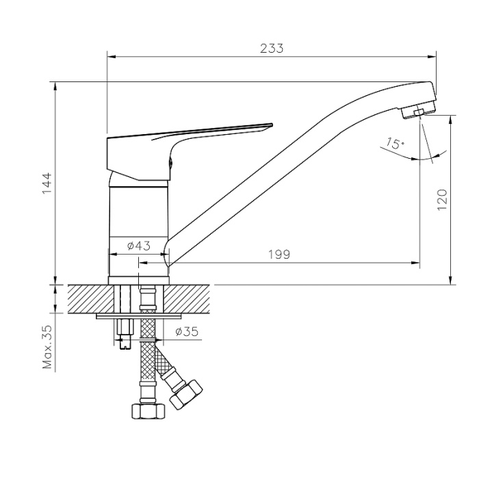 Смеситель для кухни Rossinka RS27-21