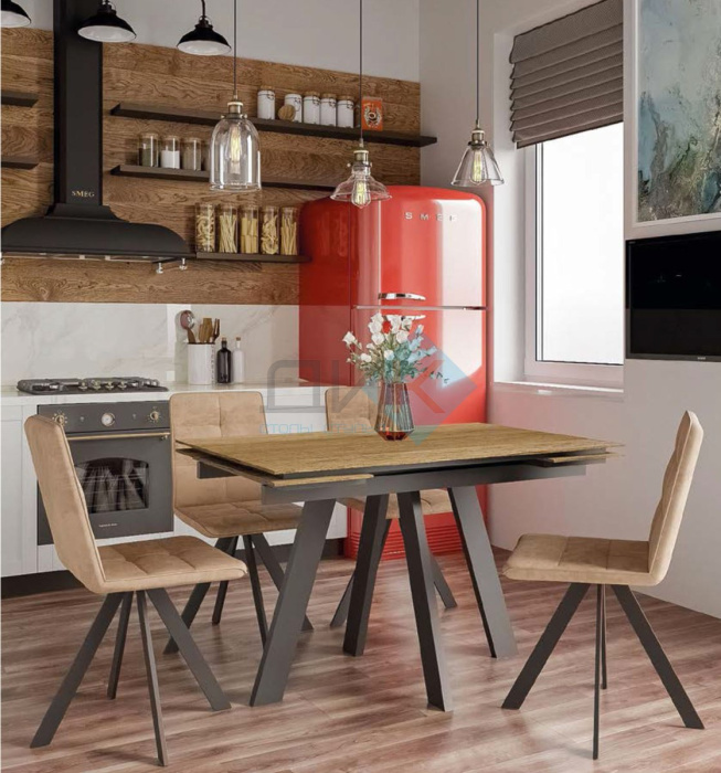 Стол Dikline DM120 120Х80 Дуб галифакс,черный Стол Dikline DM120 120Х80 Дуб галифакс,черный