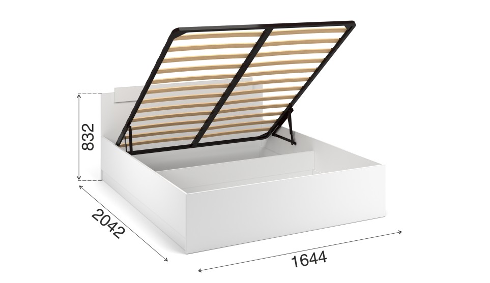 Кровать 160 "Чикаго вайт" (с подъемным меанизмом)