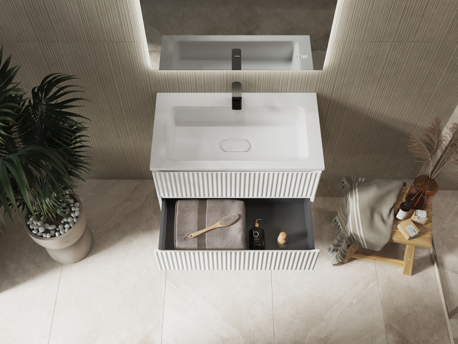 Тумба подвесная с раковиной Coste 80 Белый