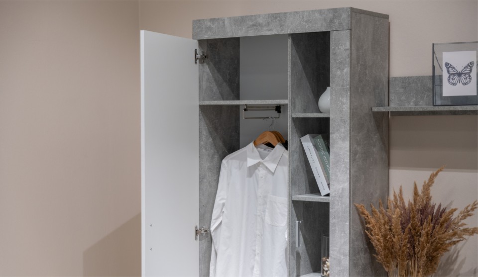 Стенка "Орфей" Белый / Ателье светлый