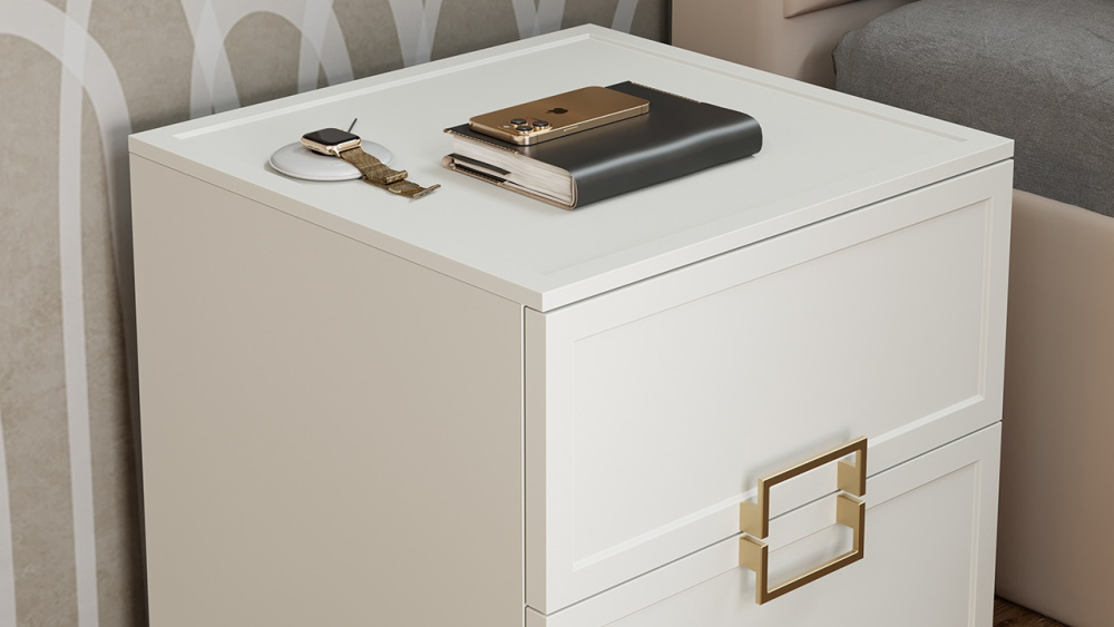 Спальня «Стелла» Белый холст, Белый Жемчуг