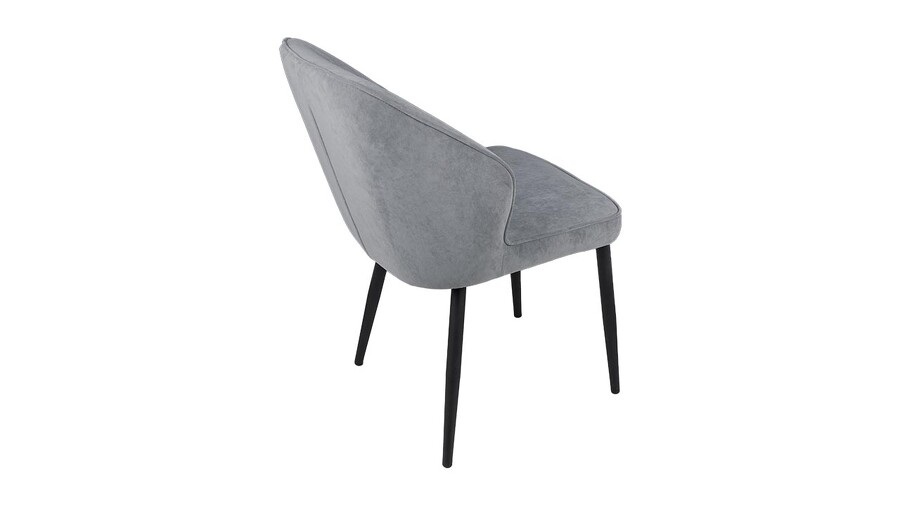 Стул «Крис» Черный муар, Микровелюр BRENDY Grey