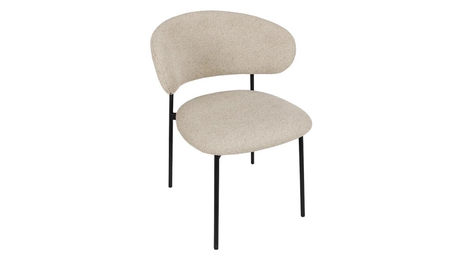 Стул «Флавио» Черный муар, Микровелюр Ness Cream Стул «Флавио» Черный муар, Микровелюр Ness Cream