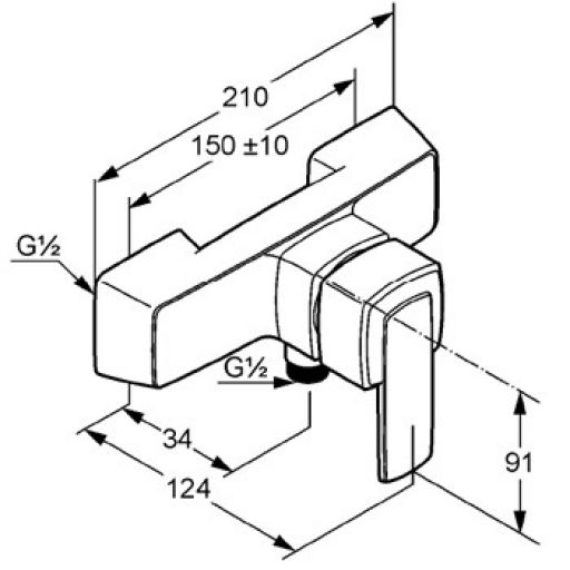 Смеситель для душа KLUDI "Q-Beo" 507140575 РАСПРОДАЖА