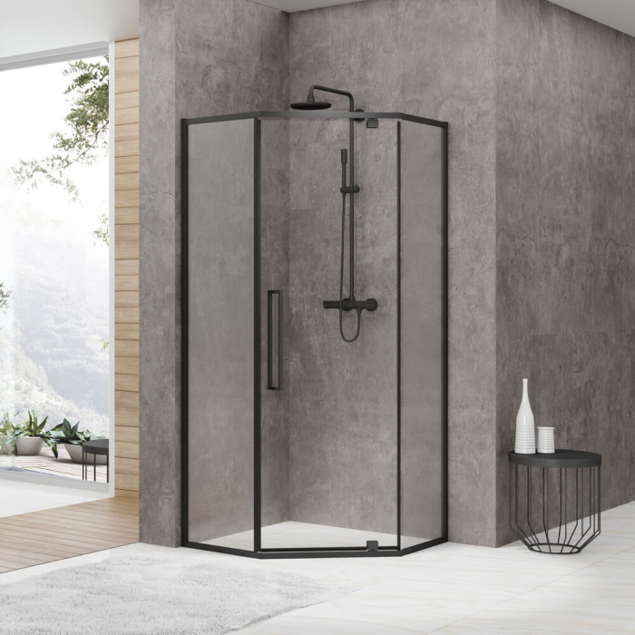 Душевое ограждение "Black&White" S875 Black (1000Х1000Х1950) Душевое ограждение "Black&White" S875 Black (1000Х1000Х1950)