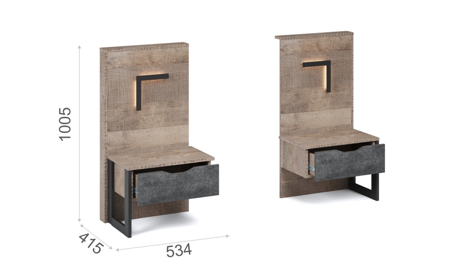 Тумба прикроватная ЛВ/ПР 2шт "Стокгольм"