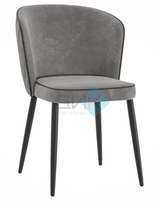Стул DikLine 347 микровелюр E 31 серый, ножки черные Стул DikLine 347 микровелюр E 31 серый, ножки черные