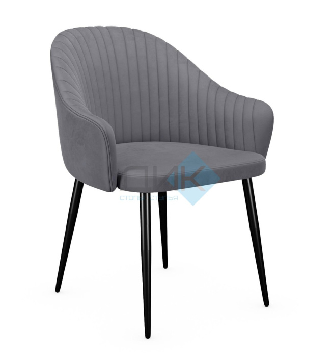 Стул DikLine 440 C56 серый, ножки черные Стул DikLine 440 C56 серый, ножки черные