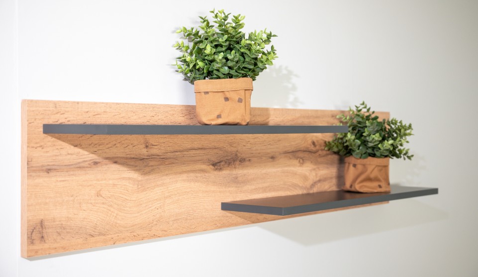 Стенка "Риана" 2,07 м Антрацит / Дуб вотан