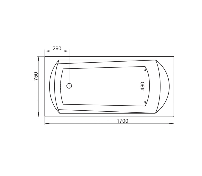 Ванна "RAVAK" DOMINO 170х75