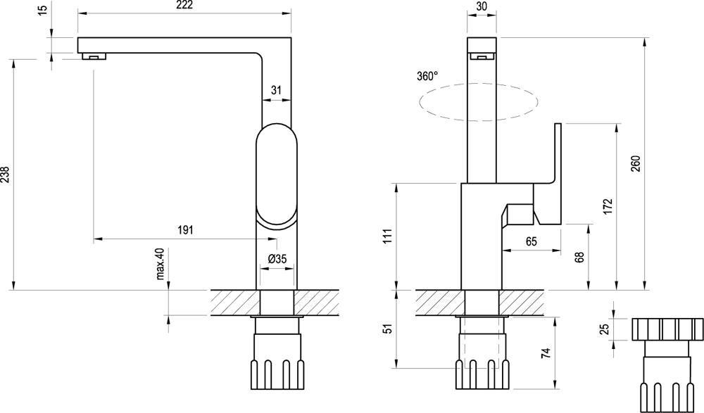Смеситель кухонный "RAVAK" CR 016