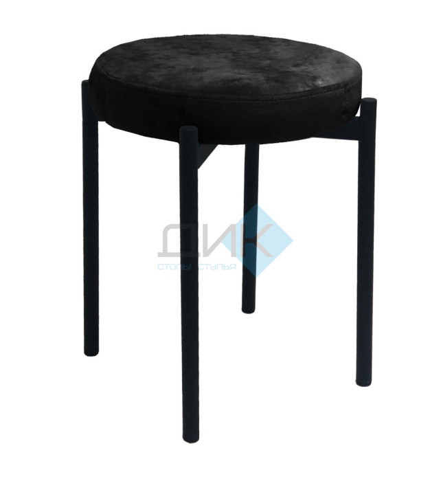 Табурет M DikLine, M18 черный, ножки черные Табурет M DikLine, M18 черный, ножки черные