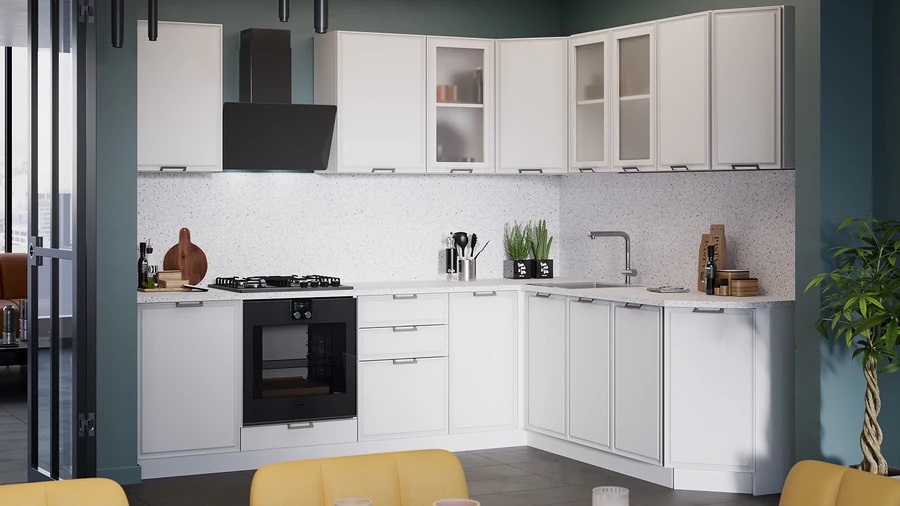 Кухонный гарнитур «Белладжио» №6 Белый, Фон белый Кухонный гарнитур «Белладжио» №6 Белый, Фон белый