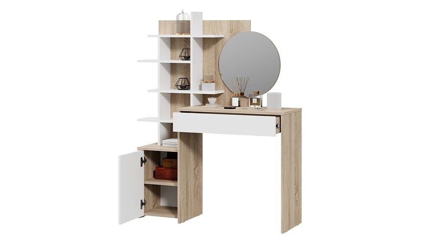 Стол туалетный «Голден» Дуб Сонома, Белый