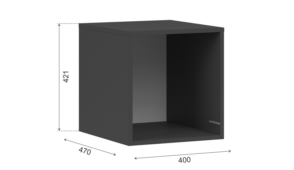 Антресоль "Чикаго" 1 дверь Белый / Антрацит