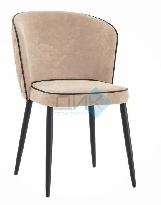 Стул DikLine 347 микровелюр E 52 бежевый, ножки черные Стул DikLine 347 микровелюр E 52 бежевый, ножки черные
