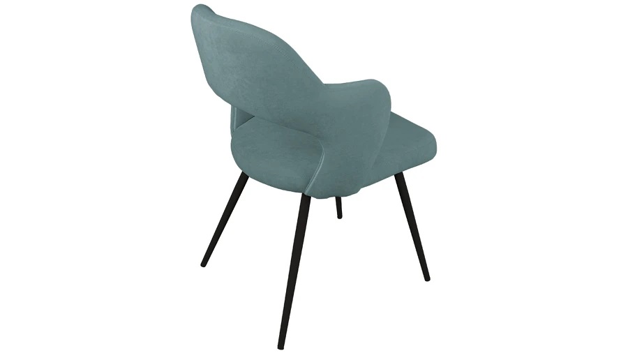 Стул «Сиэтл» Черный муар, Велюр DREAM Mint (бирюзовый)