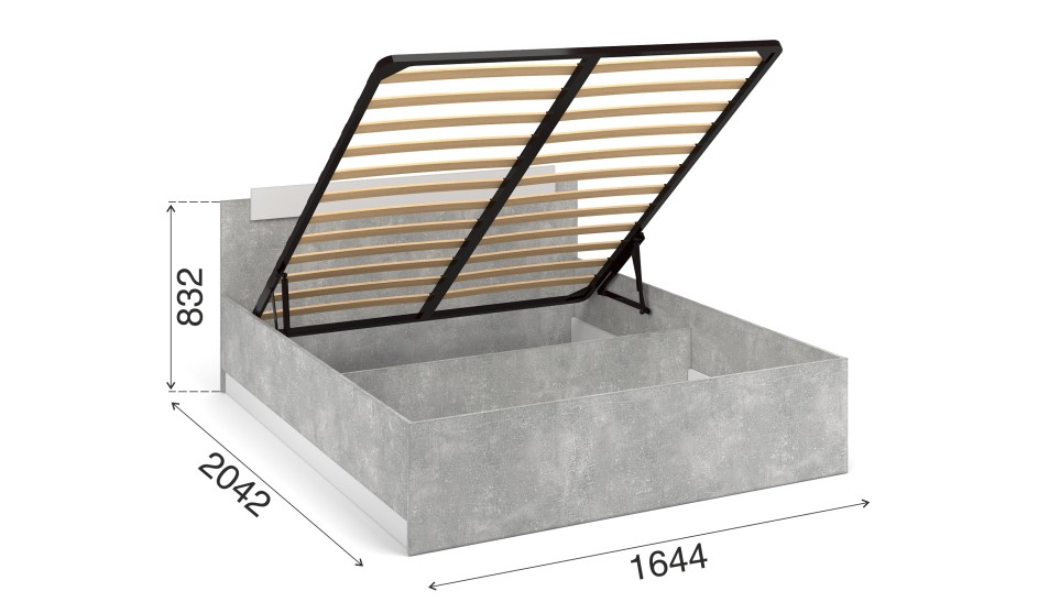 Кровать "Чикаго" 160 (с подъемным механизмом) Белый