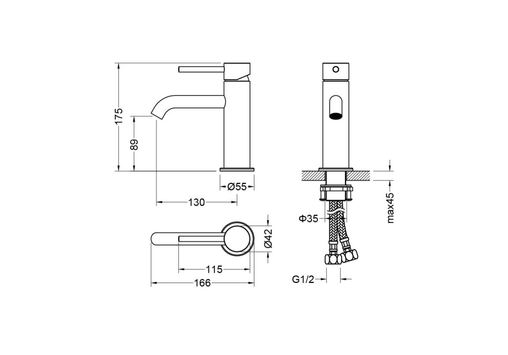 Смеситель для раковины "Европа" без донного клапана AQ1310MB