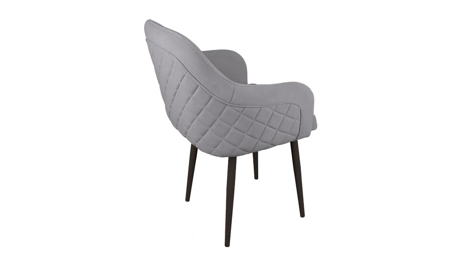 Стул «Бэнтли» Черный муар, Велюр DREAM Grey (серый)