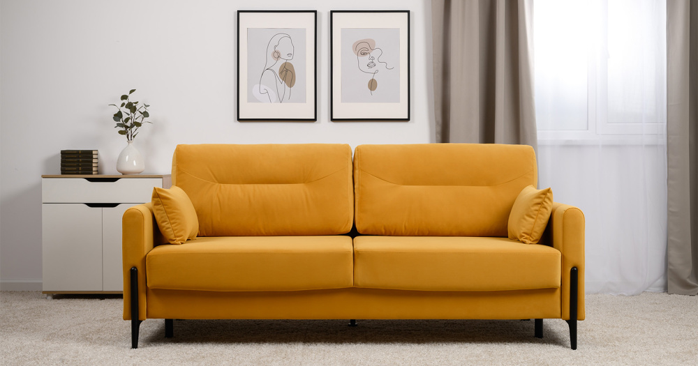 Диван "Барселона" ТД 671 Diagonal 540 (желтый)