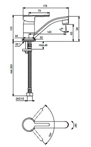 Смеситель для умывальника VIDIMA "Логик" ВА276АА