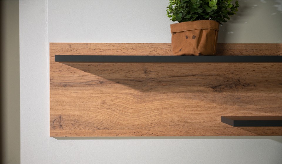 Стенка "Риана" 2,50 м Антрацит / Дуб вотан