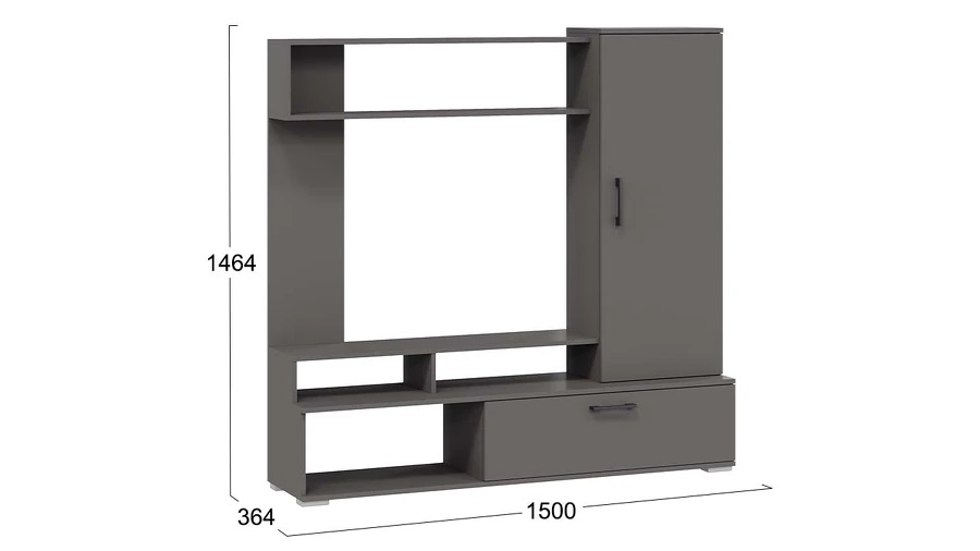 Стенка «Сиена» Графит Серый