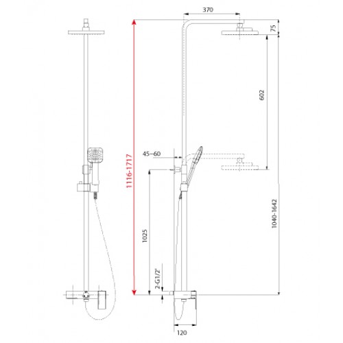 Смеситель для ванны и душа Lemark "Tropic" LM7005С