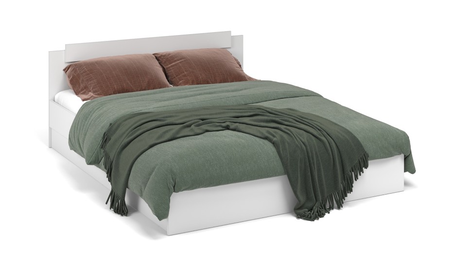 Кровать 160 "Чикаго вайт" (с ламелью) Кровать 160 "Чикаго вайт" (с ламелью)