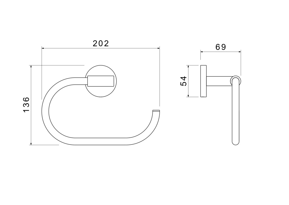 Полотенцедержатель овальный "Оберон" AQUATEK AQ4221CR