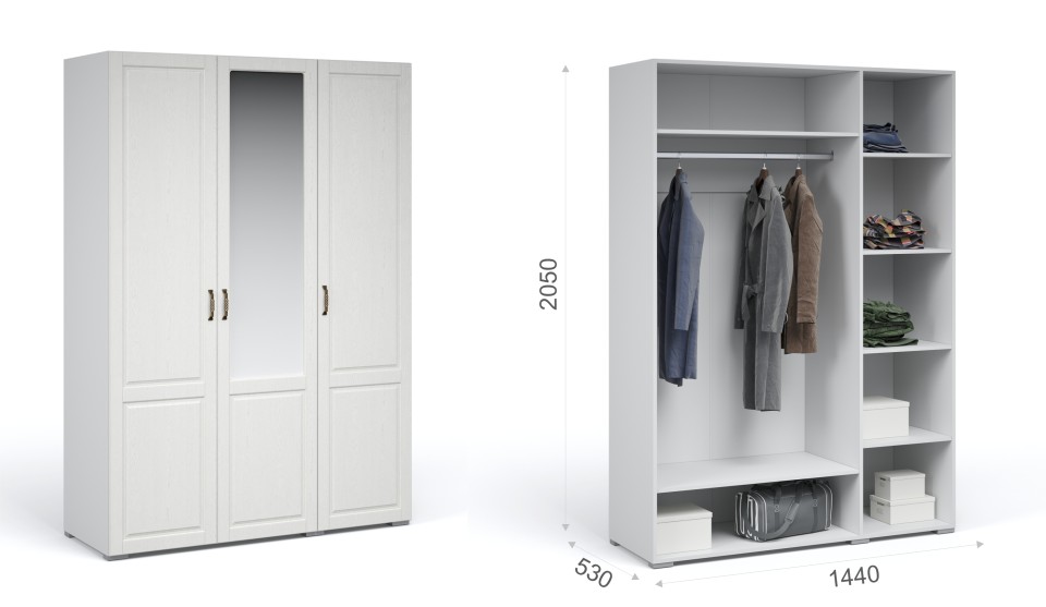 Шкаф 3-х дверный с зеркалом "Лацио" Шкаф 3-х дверный с зеркалом "Лацио"