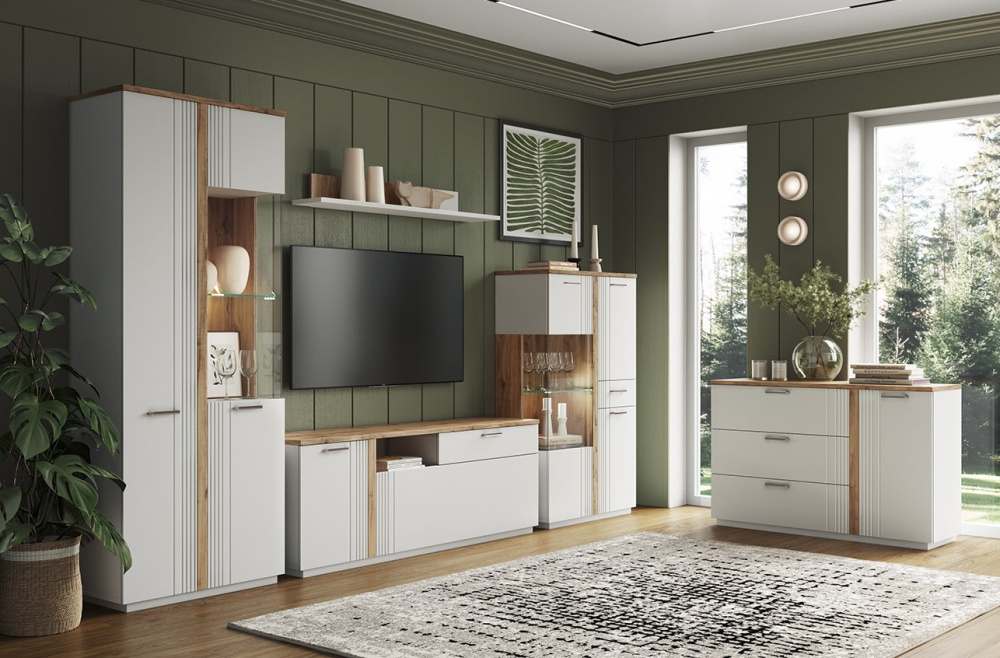 Шкаф с витриной 1V2D1S P "MATEO"