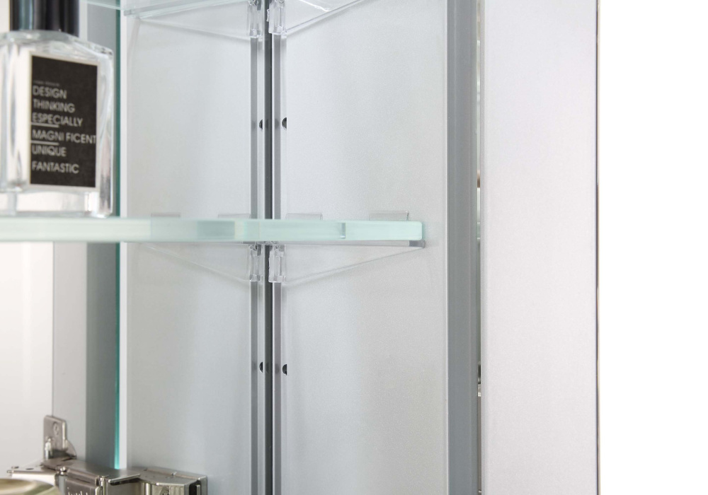 Алюминиевый зеркальный шкаф с подсветкой 800Х700Х133