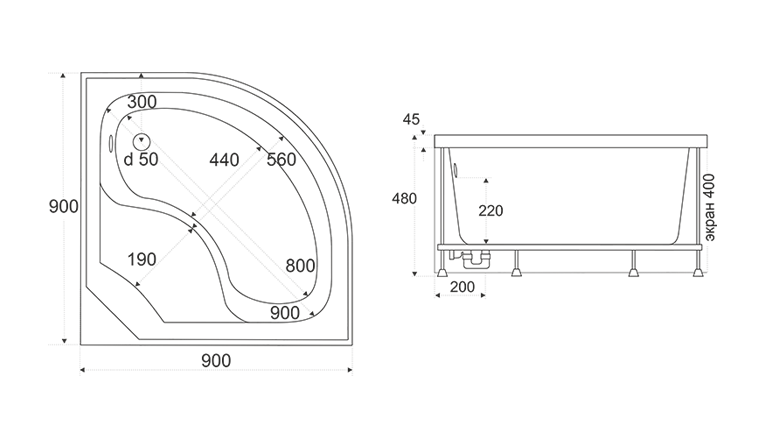 Поддон BAS "Корса 90"