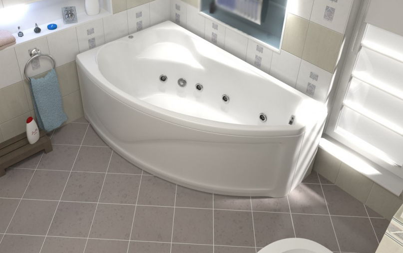 Ванна акриловая BAS "НИКОЛЬ" с г/м FLAT левая