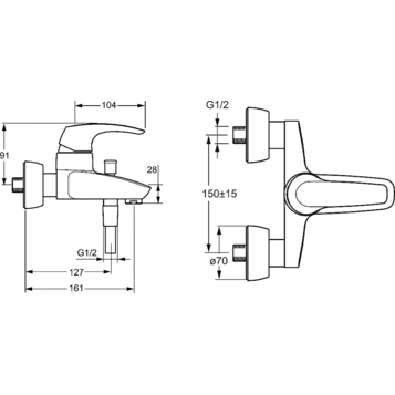 Смеситель для ванны HANSA "Disc" 01782174 РАСПРОДАЖА
